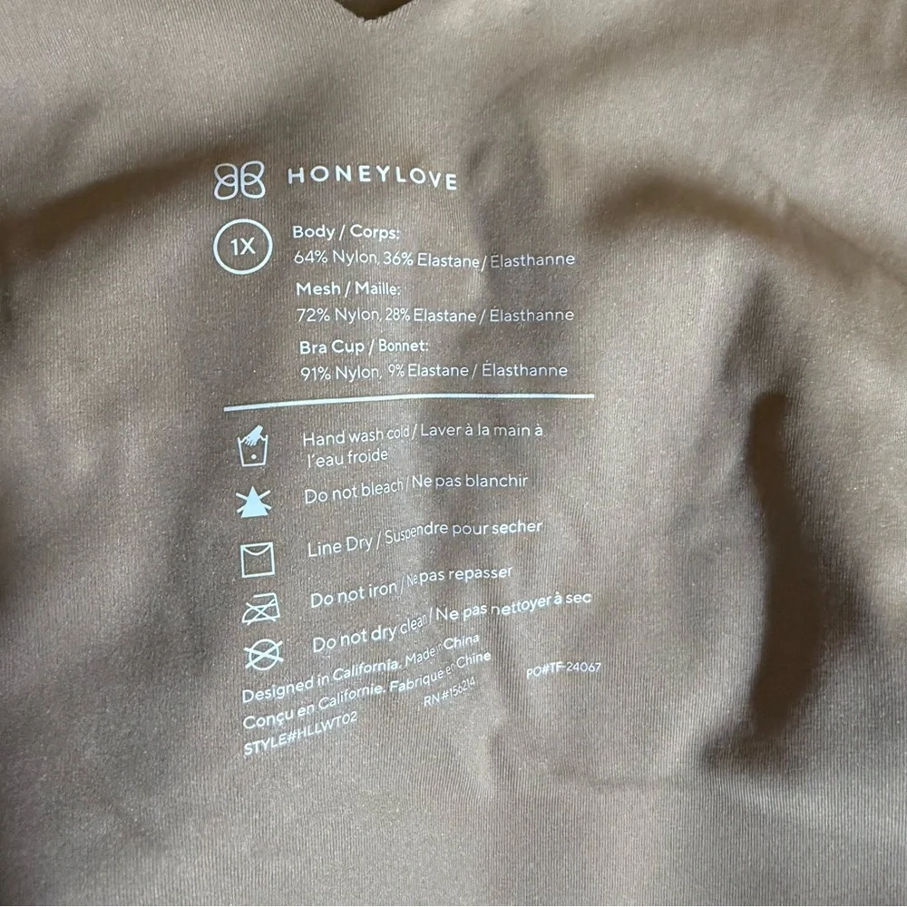 HoneyLove LiftWear‎ Tank Sand Nude Size 1X Shaper Shapewear Built In Bra